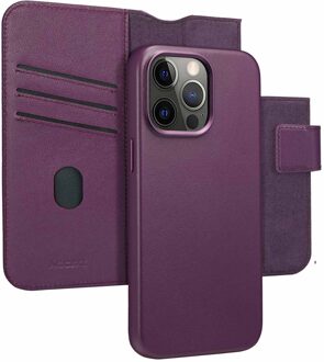 Accezz Leather Bookcase 2-in-1 met MagSafe voor de Apple iPhone 15 Pro Max - Heath Purple Paars