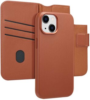 Accezz Leather Bookcase 2-in-1 met MagSafe voor de Apple iPhone 15 - Sienna Brown Bruin