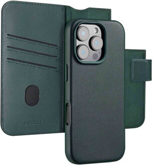 Accezz Leather Bookcase 2-in-1 met MagSafe voor de Apple iPhone 16 Pro Max - Cedar Green Donkergroen