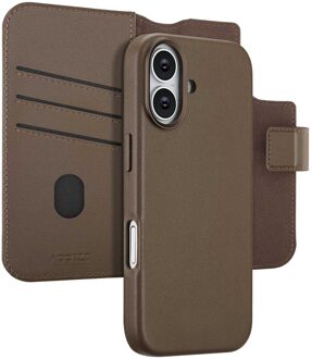 Accezz Leather Bookcase 2-in-1 met MagSafe voor de Apple iPhone 17 - Coffee Brown Bruin