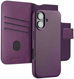 Accezz Leather Bookcase 2-in-1 met MagSafe voor de Apple iPhone 17 - Heath Purple Paars