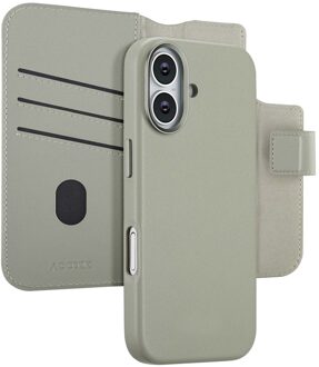 Accezz Leather Bookcase 2-in-1 met MagSafe voor de Apple iPhone 17 - Light Grey Grijs