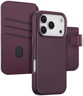 Accezz Leather Bookcase 2-in-1 met MagSafe voor de Apple iPhone 17 Pro - Heath Purple Paars