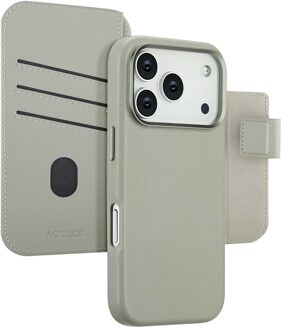 Accezz Leather Bookcase 2-in-1 met MagSafe voor de Apple iPhone 17 Pro - Light Grey Grijs