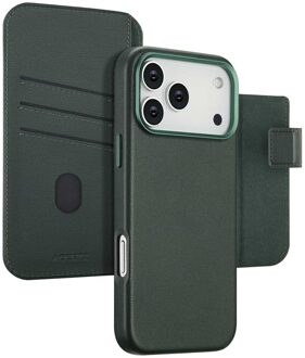 Accezz Leather Bookcase 2-in-1 met MagSafe voor de Apple iPhone 17 Pro Max - Cedar Green Groen