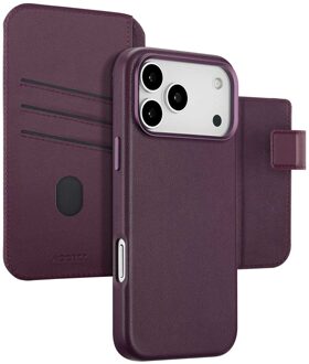 Accezz Leather Bookcase 2-in-1 met MagSafe voor de Apple iPhone 17 Pro Max - Heath Purple Paars