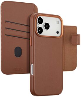 Accezz Leather Bookcase 2-in-1 met MagSafe voor de Apple iPhone 17 Pro Max - Sienna Brown Bruin