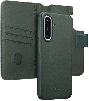 Accezz Leather Bookcase 2-in-1 met MagSafe voor de Samsung Galaxy A36 / A56 - Cedar Green Donkergroen