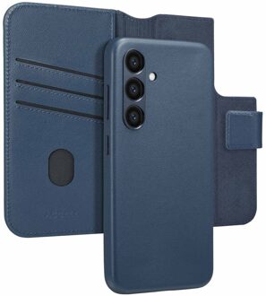Accezz Leather Bookcase 2-in-1 met MagSafe voor de Samsung Galaxy S24 - Nightfall Blue Donkerblauw