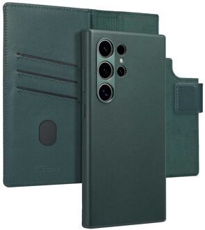 Accezz Leather Bookcase 2-in-1 met MagSafe voor de Samsung Galaxy S24 Ultra - Cedar Green Donkergroen