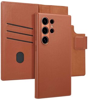Accezz Leather Bookcase 2-in-1 met MagSafe voor de Samsung Galaxy S24 Ultra - Sienna Brown Bruin