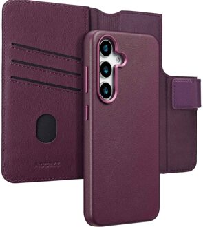 Accezz Leather Bookcase 2-in-1 met MagSafe voor de Samsung Galaxy S25 - Heath Purple Paars