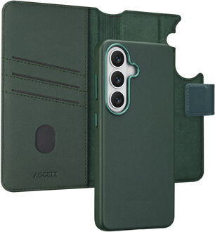 Accezz Leather Bookcase 2-in-1 met MagSafe voor de Samsung Galaxy S26 - Cedar Green Donkergroen