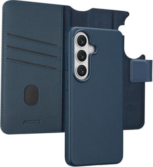 Accezz Leather Bookcase 2-in-1 met MagSafe voor de Samsung Galaxy S26 - Nightfall Blue Donkerblauw