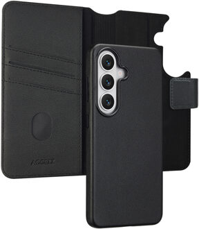 Accezz Leather Bookcase 2-in-1 met MagSafe voor de Samsung Galaxy S26 - Onyx Black Zwart