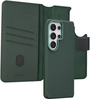 Accezz Leather Bookcase 2-in-1 met MagSafe voor de Samsung Galaxy S26 Ultra - Cedar Green Donkergroen