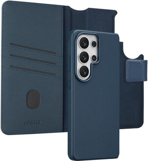 Accezz Leather Bookcase 2-in-1 met MagSafe voor de Samsung Galaxy S26 Ultra - Nightfall Blue Donkerblauw
