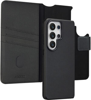 Accezz Leather Bookcase 2-in-1 met MagSafe voor de Samsung Galaxy S26 Ultra - Onyx Black Zwart