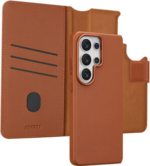 Accezz Leather Bookcase 2-in-1 met MagSafe voor de Samsung Galaxy S26 Ultra - Sienna Brown Bruin