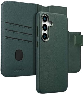 Accezz Leather Bookcase 2-in-1 met MagSafe voor Samsung Galaxy S25 Plus Telefoonhoesje Groen