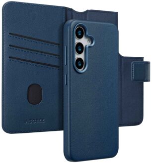 Accezz Leather Bookcase 2-in-1 met MagSafe voor Samsung Galaxy S25 Telefoonhoesje Blauw