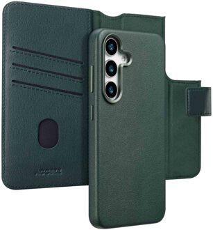 Accezz Leather Bookcase 2-in-1 met MagSafe voor Samsung Galaxy S25 Telefoonhoesje Groen