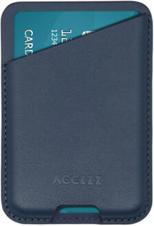 Accezz Leather Cardholder MagSafe - Kaarthouder met MagSafe - Nightfall Blue Telefoonhoesje Blauw