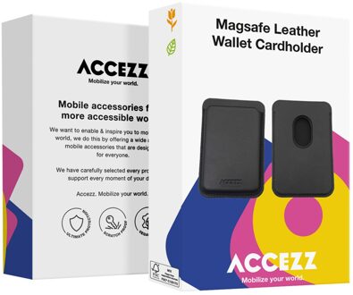 Accezz Leather Cardholder MagSafe - Kaarthouder met MagSafe - Onyx Telefoonhoesje Zwart