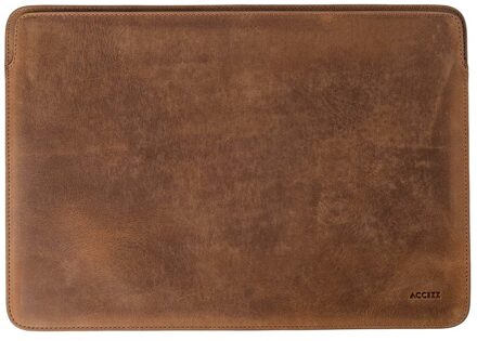 Accezz Leather hoes voor MacBook 14 inch Laptop sleeve Bruin