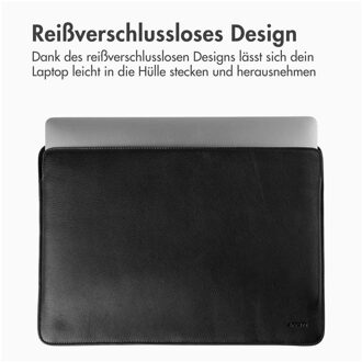 Accezz Leather hoes voor MacBook 14 inch Laptop sleeve Zwart