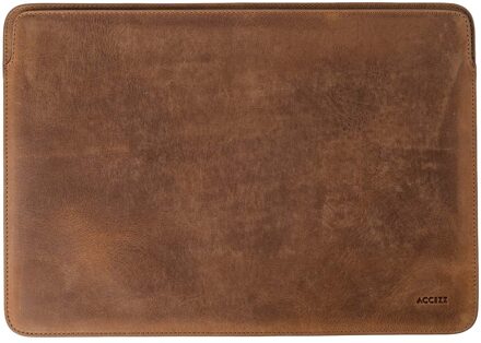 Accezz Leather hoes voor MacBook 15 inch Laptop sleeve Bruin