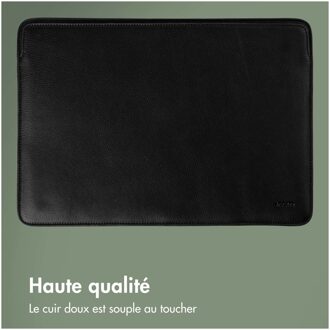 Accezz Leather hoes voor MacBook 15 inch Laptop sleeve Zwart