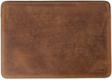 Accezz Leather hoes voor MacBook 16 inch Laptop sleeve Bruin