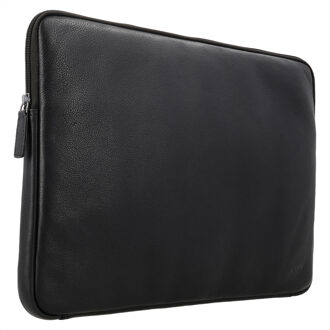 Accezz Leather Laptop hoes met rits 13-14 inch - Laptopsleeve - Zwart - 14