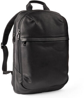 Accezz Leather Laptop rugzak 16 inch - Zwart - 16.2