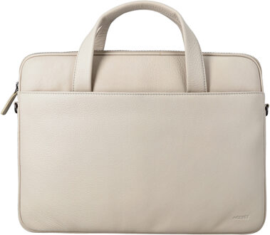 Accezz Leather Laptoptas 16 inch - Beige - 16.2