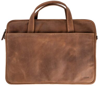 Accezz Leather Laptoptas 16 inch Laptop tas Bruin