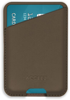 Accezz Leren Kaarthouder - Geschikt voor MagSafe en Qi2 - Coffee Brown Bruin - One size