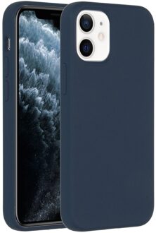 Accezz Liquid Silicone Backcover iPhone 12 Mini Telefoonhoesje Blauw