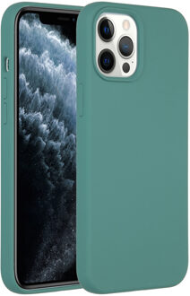 Accezz Liquid Silicone Backcover iPhone 12 Pro Max Telefoonhoesje Groen