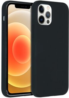 Accezz Liquid Silicone Backcover iPhone 12 Pro Max Telefoonhoesje Zwart