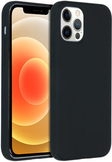 Accezz Liquid Silicone Backcover iPhone 12 Pro Max Telefoonhoesje Zwart