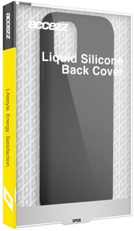 Accezz Liquid Silicone Backcover iPhone 13 Mini Telefoonhoesje Zwart