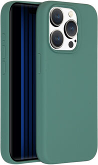 Accezz Liquid Silicone Backcover iPhone 15 Pro Telefoonhoesje Groen