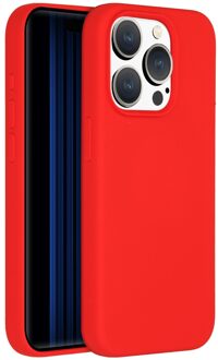 Accezz Liquid Silicone Backcover iPhone 15 Pro Telefoonhoesje Rood