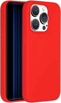 Accezz Liquid Silicone Backcover iPhone 15 Pro Telefoonhoesje Rood