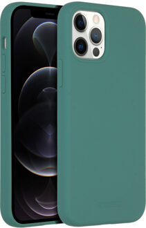 Accezz Liquid Silicone Backcover met MagSafe iPhone 12 (Pro) Telefoonhoesje Groen