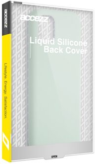Accezz Liquid Silicone Backcover met MagSafe iPhone 15 Pro Max Telefoonhoesje Blauw