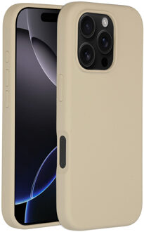 Accezz Liquid Silicone Backcover met MagSafe iPhone 16 Pro Telefoonhoesje Beige