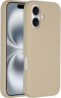 Accezz Liquid Silicone Backcover met MagSafe iPhone 16 Telefoonhoesje Beige